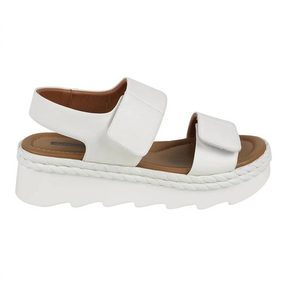 NEW GC SHOES women's tow stripe velcro sandals in white